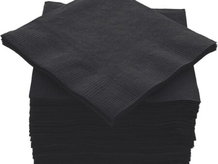 Cocktail Napkins Beverage 2-Ply Black